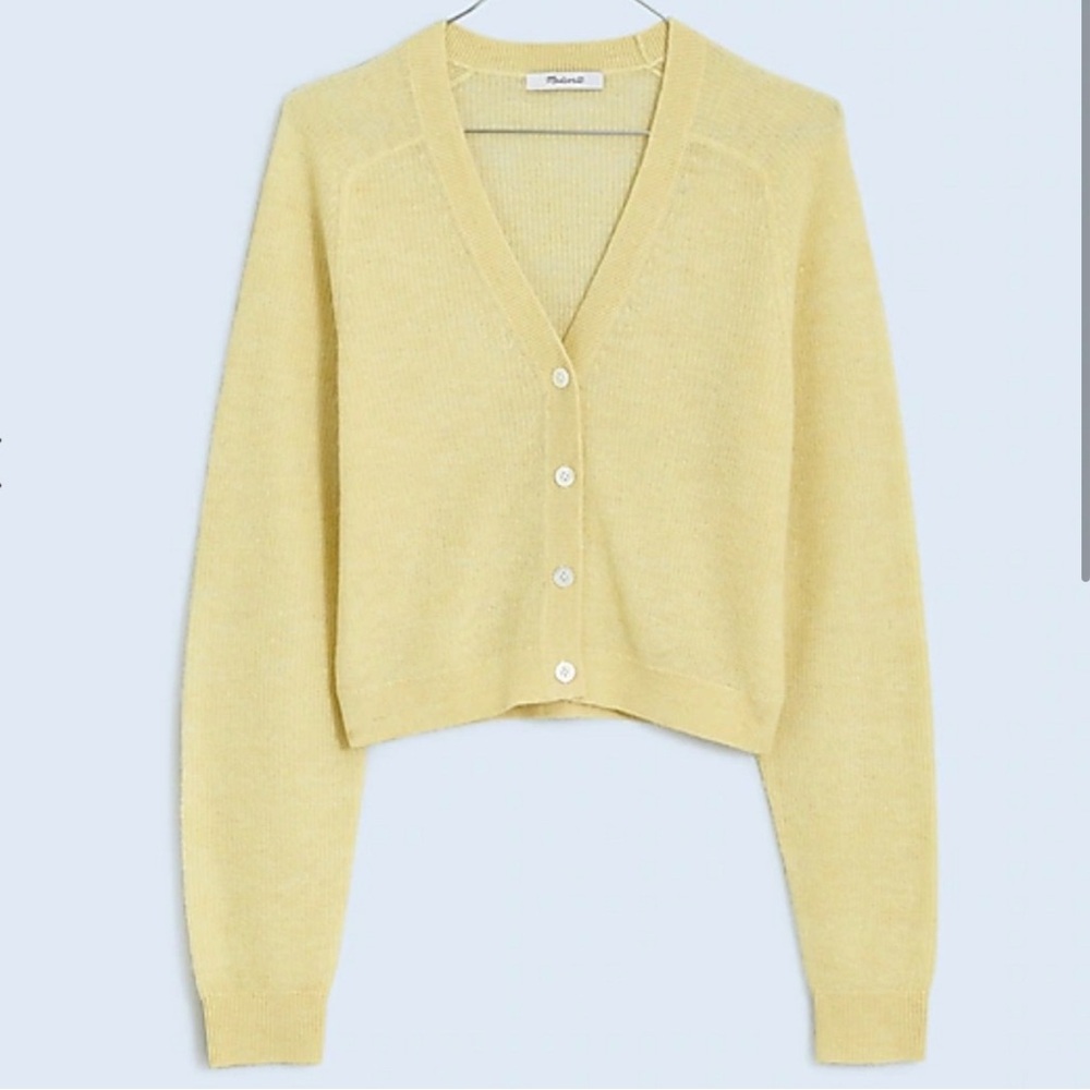 Madewell candlelight Alpaca-Blend V-Neck Cardigan Sweater